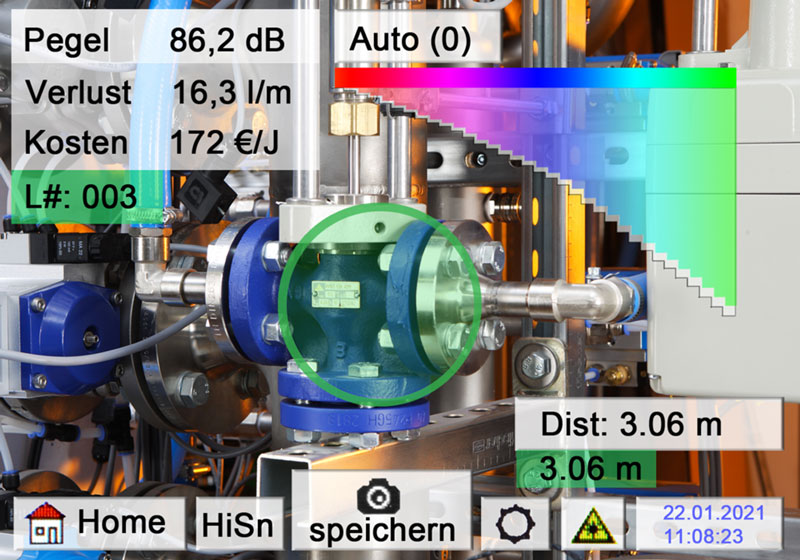 CS INSTRUMENTS Lecksuchgerät LD 510 Bildschirmanzeige