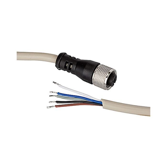 Electrical connection cable, straight socket, 5 m cable, 5-wire