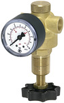 Pressure regulator for water, pressure gauge, G 1/4, 0.5 - 10 bar