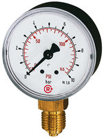 Standard pressure gauge, radial bottom, G 1/8, 0 - 4 bar/58 psi