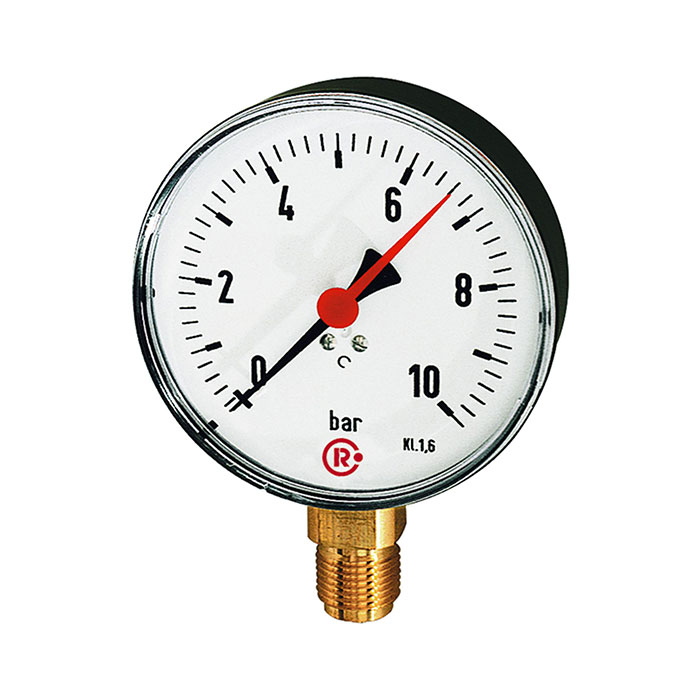 Standard pressure gauge, radial bottom, G 1/2, -1 / +3 bar, Ø 80