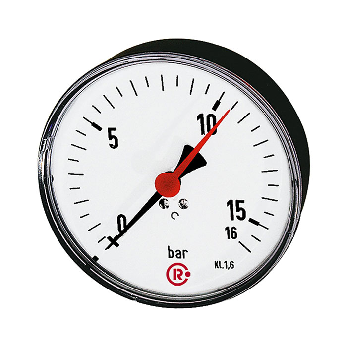 Standard pressure gauge, rear centric, G 1/4, 0 - 40 bar, Ø 80