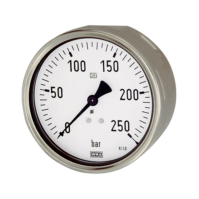 Pressure gauge, robust design, G 1/2, 0 - 1 bar, Ø 100