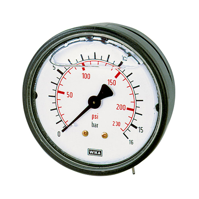 Glycerine pressure gauge, rear centric, G 1/4, -1 / +3 bar, Ø 63