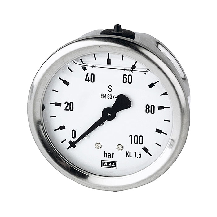 Glycerine pressure gauge, rear centric, G 1/4, 0 - 4 bar, Ø 63