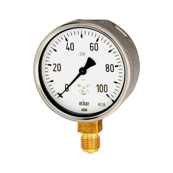 Capsule pressure gauge, radial bottom, G 1/4, 0 - 160 mbar, Ø 63