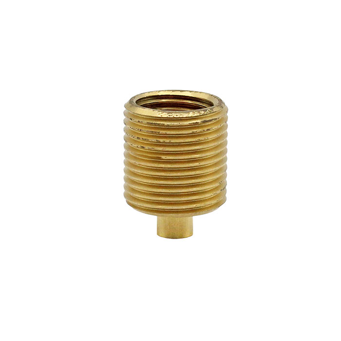 Pressure gauge connection nipple, brass, G 1/2 ET, G 1/4 IT