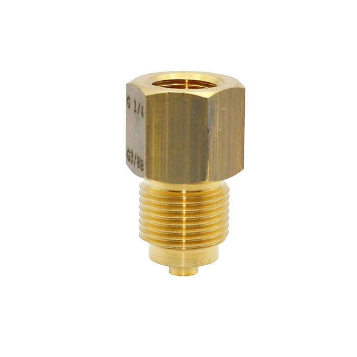 Pressure gauge connection nipple brass G 1/4 bushing, M12x1.5 tap