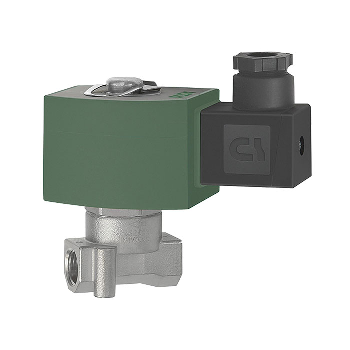 2/2-way sol. valve,AISI 304,FPM,NC, dir. op.,24 V DC,G 1/4