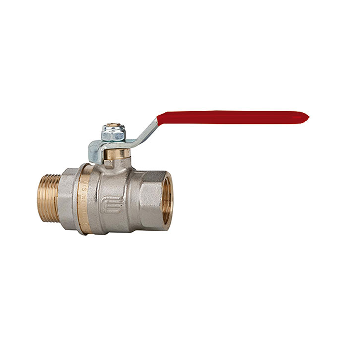 Ball valve standard design, red steel lever, IT/ET, G 1/2