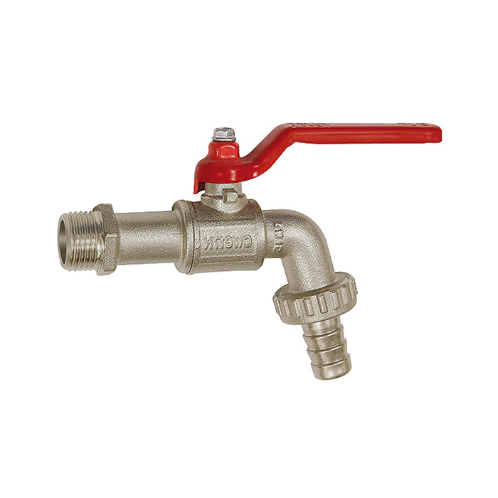 Ball drain valve, nickel-plated brass, G 1/2 ET, DN 15