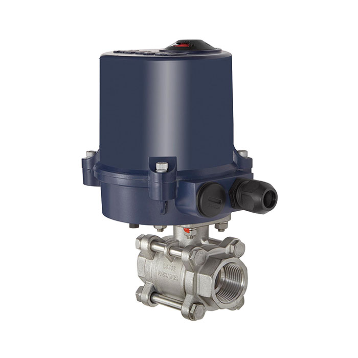 Stainless steel ball valve, Electr. actuation drive, Rp 1