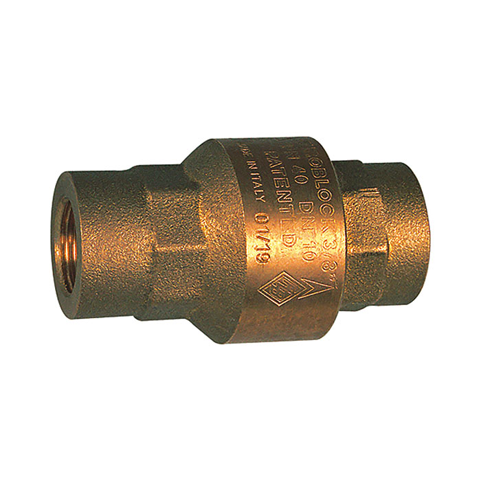 Check valve, Full passage, Brass, Rp 1, 20 - 50 mbar