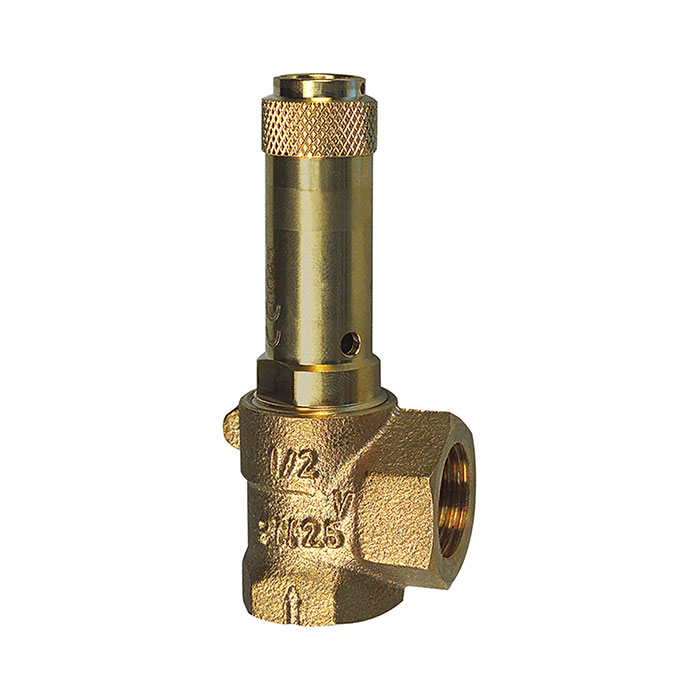 Corner safety valve, liquids, G 1/2, Trigger pressure 1.3 bar