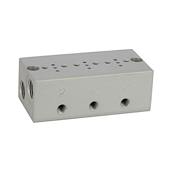 Series base plate 3-fold, M5 for mini solenoid valve 15 mm