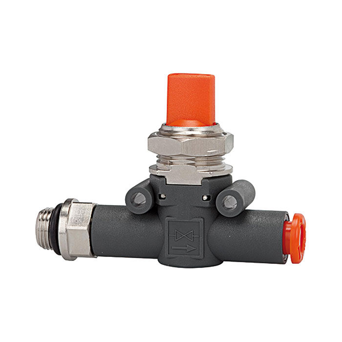 Blocking valve, Thread (inlet) - hose (outlet), G 1/8, hose 6