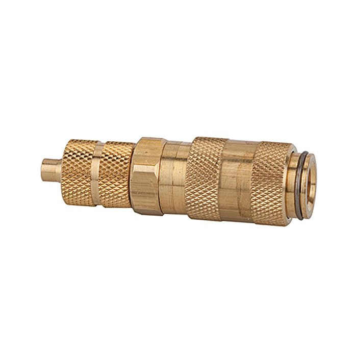 Quick-connect coupling I.D. 2.7, bright brass, Hose connect. 5x3