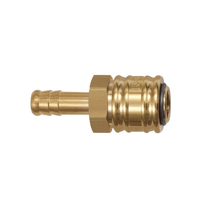 Quick-connect coupling I.D. 7.2, bright brass, Sleeve I.D. 8