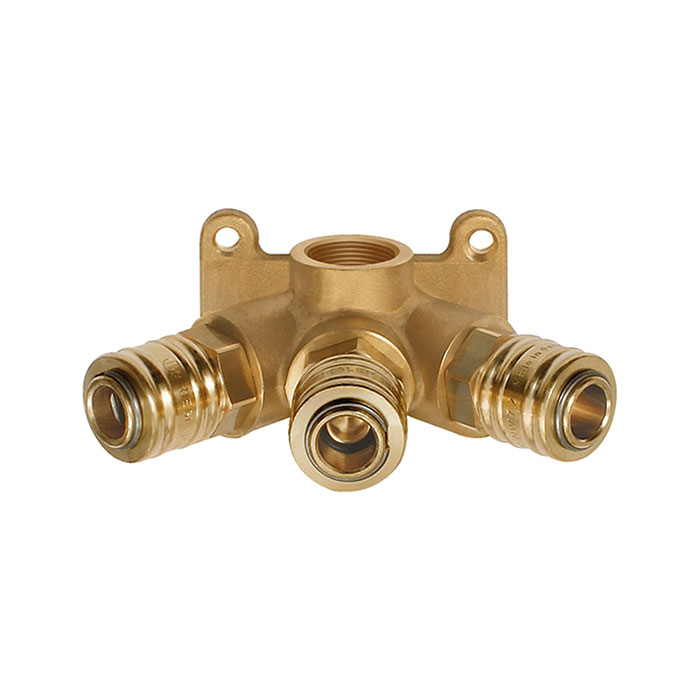 Distributor for wall mounting, quick-connect couplings I.D. 7.2