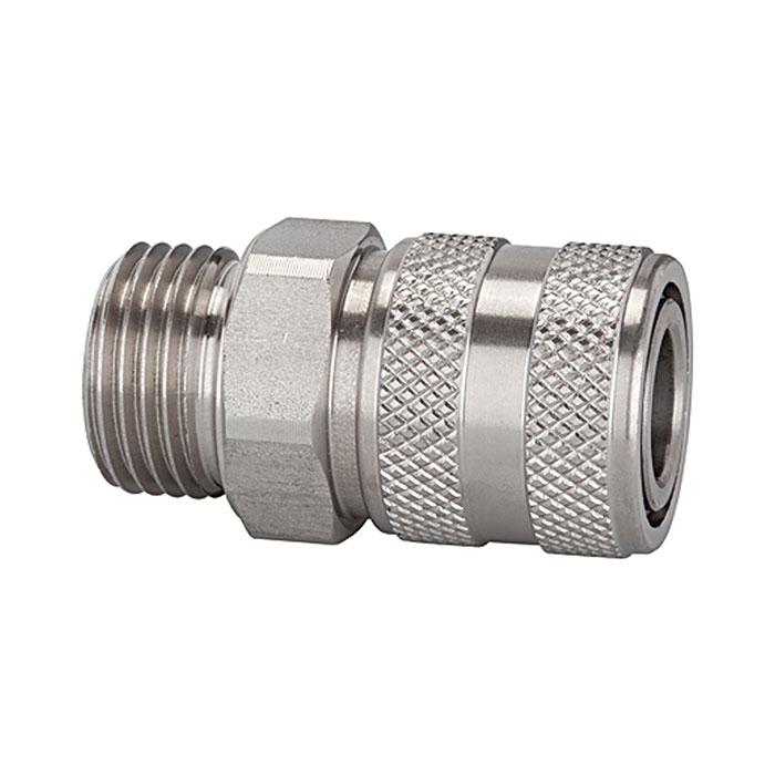 Quick-connect coupling I.D. 7.2, St. steel 1.4305, G 1/4 ET