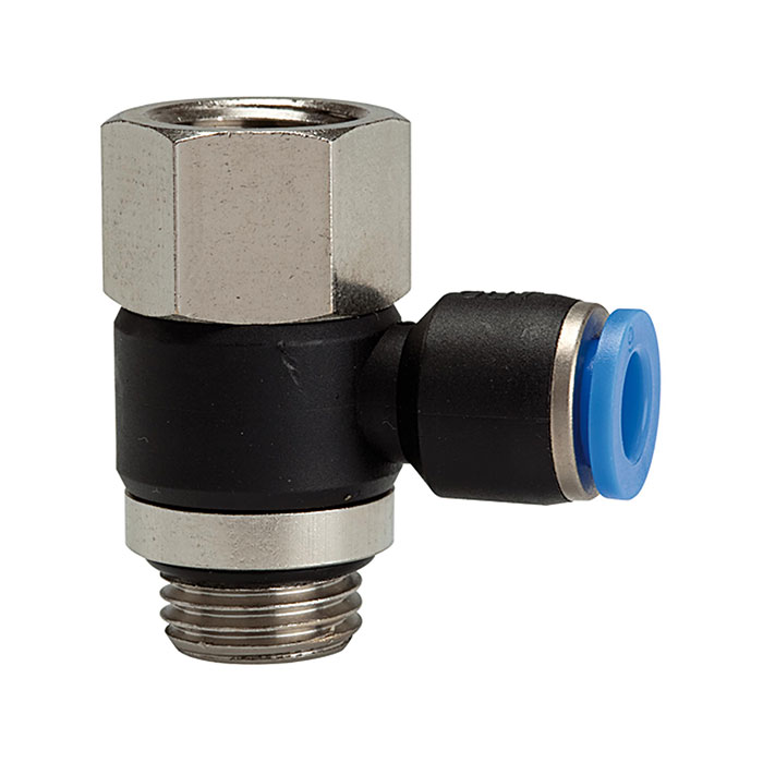 Push-in L-fitting »Blue Series«, rotating, M5 i./o.