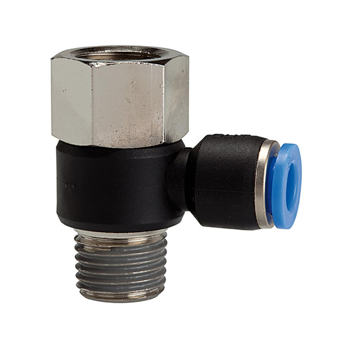 Push-in L-fitting »Blue Series«, rotating, G/R 3/8 i./o.