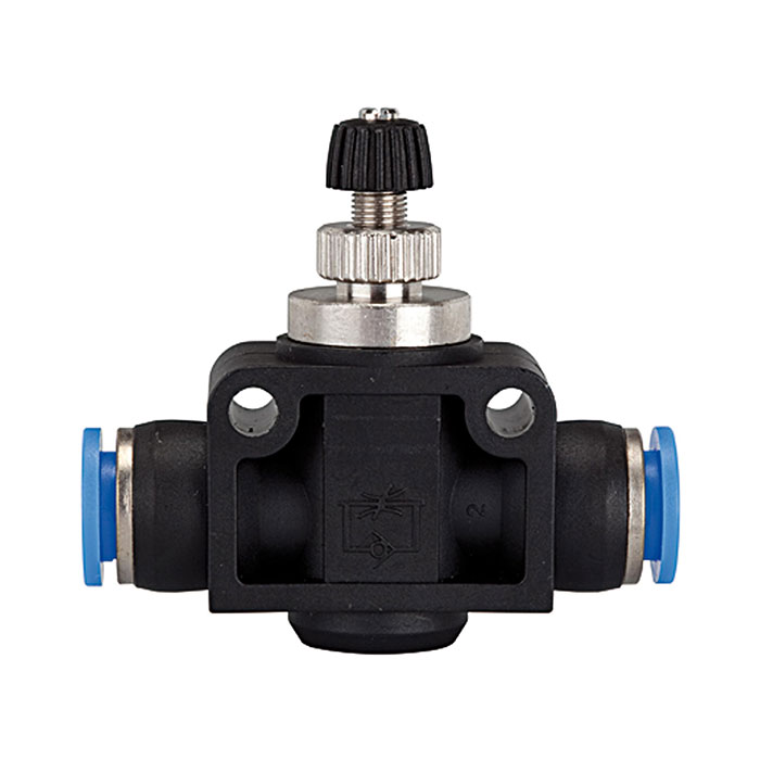 Throttle check valve »Blue Series«, Plug connector, hose ext. Ø 4