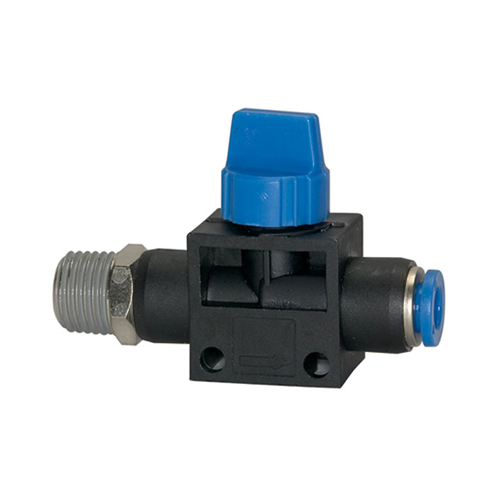 Blocking valve »Blue Series«, Plug connector, R 1/4 o., hose Ø 10