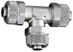 T-connection, for hose 12/10 mm, AF 17, nickel-plated brass