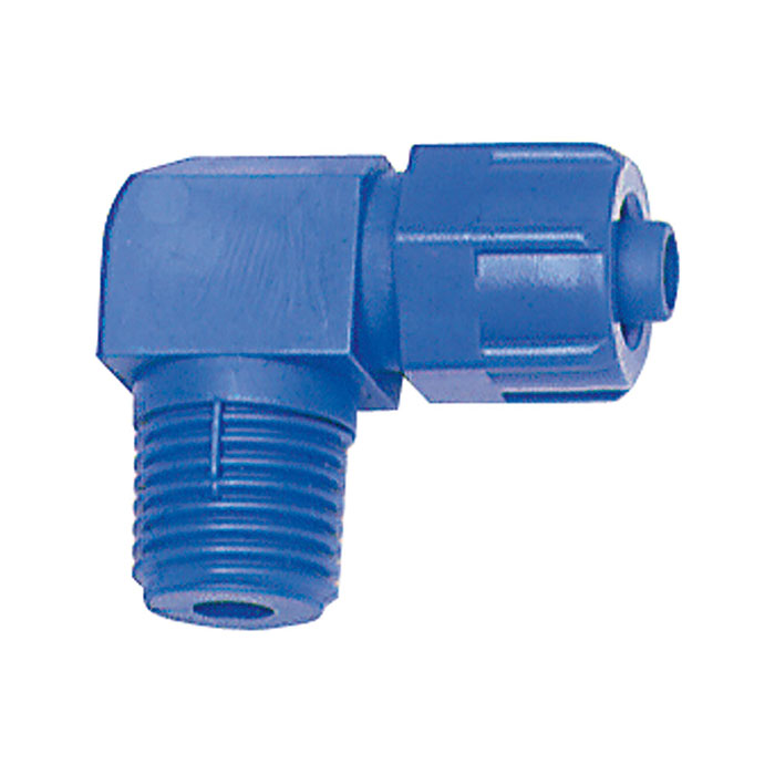 Angled fitting, rigid, R 1/8 o., for hose 6/4 mm