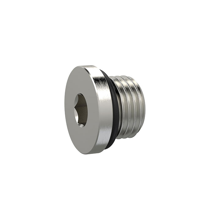 Locking screw, Hexagonal socket 2.5 mm, M5, nickel-plated brass