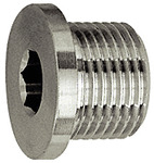 Locking screw, Hexagonal socket, Flange, G 1/8, Stainless steel