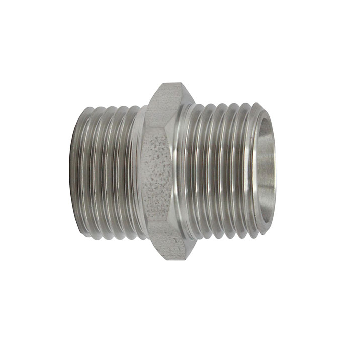 Double threaded nipple, G 1/4 o., G 1/4 o., Stainless steel