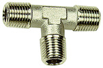 T-piece, exterior/exterior/exterior, R 1/4, nickel-plated brass