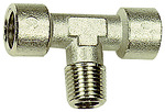 T-piece, interior/exterior/interior, G/R 1/8, nickel-plated brass