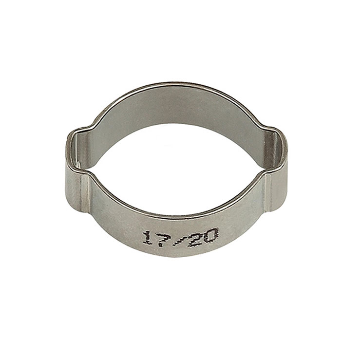 2-ear hose clamp, Stainless steel (W4), 7.0 - 9.0 mm, PU 10 pcs.