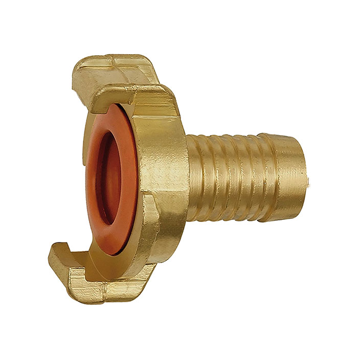 GEKA hose piece, rigid, Potable water, bright brass, I.D. 10