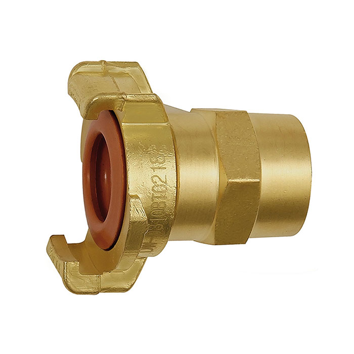 GEKA threaded piece, rigid, KTW, bright brass, I.D. 13