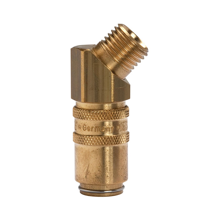 Tempered coupling DN 6, Exterior thread, Brass, M14x1.5 90°