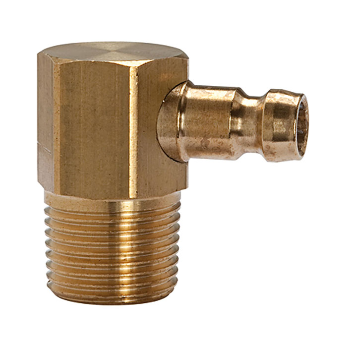 Tempered plug-in nipple DN 6, 90°, Exterior thread, M8x0.75