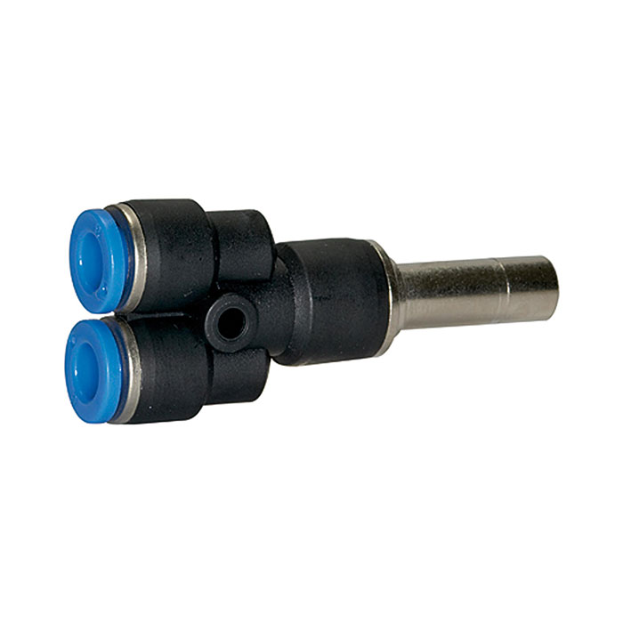 Push-in Y-connector, Plug nipple 6 »Blue Series« mini, hose Ø 6