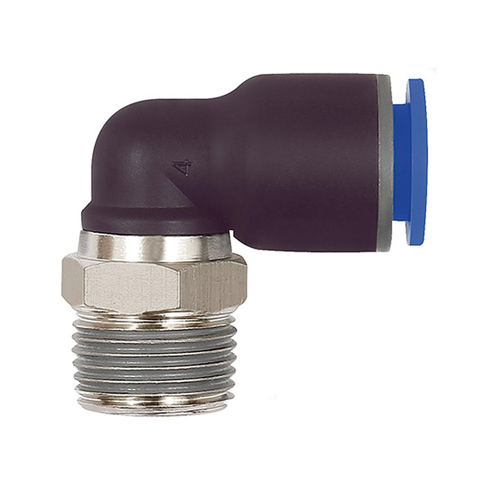 Push-in L-fitting »Blue Series«, rotating, R 1/4 o.