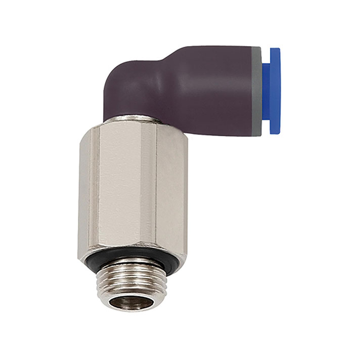 Push-in L-fitting »Blue Series« long, rotating, G 1/4 o.