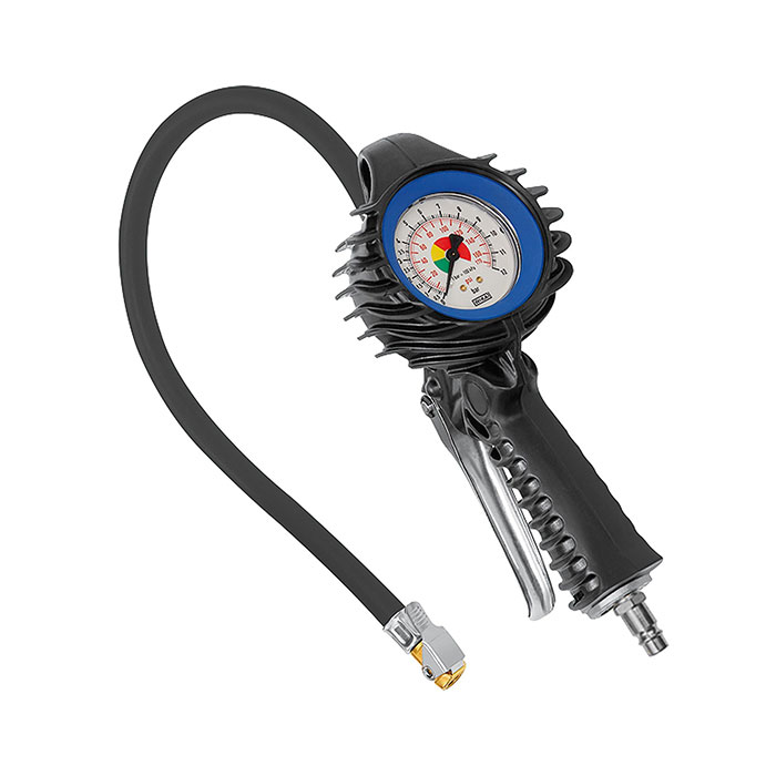 Stand. manual tyre gauge, quick connector, Uncalibrated, 0-12 bar