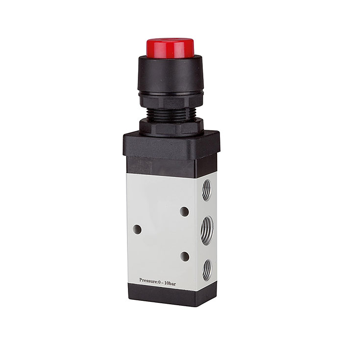 5/2-way valve, manual »M5« Push button, monostable, G 1/8