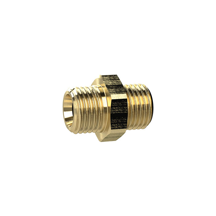 Double threaded nipple, Cyl., G 3/4 o., G 1 o., AF 38, Brass