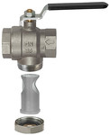 Ball valve with integrated strainer, nickel-plated brass, G 1 1/4