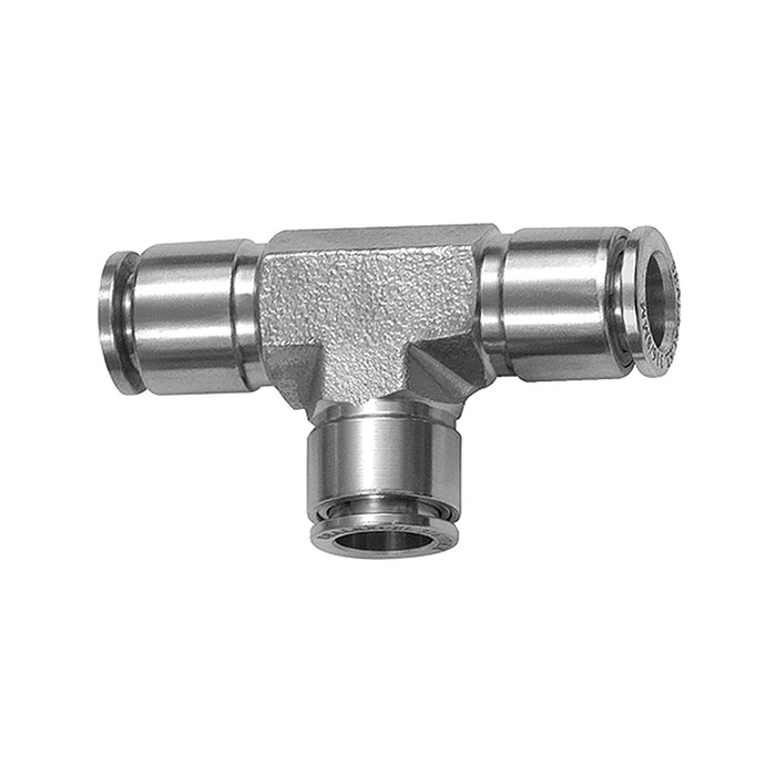 Push-in T-connector, for hose exterior Ø 4, Stainless steel