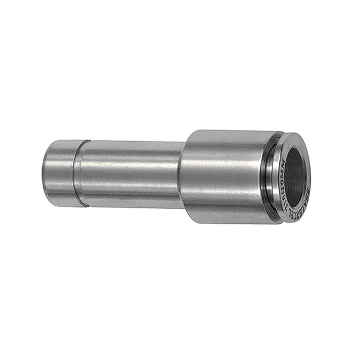 Straight push-in connector with plug nipple 12 mm, reducing