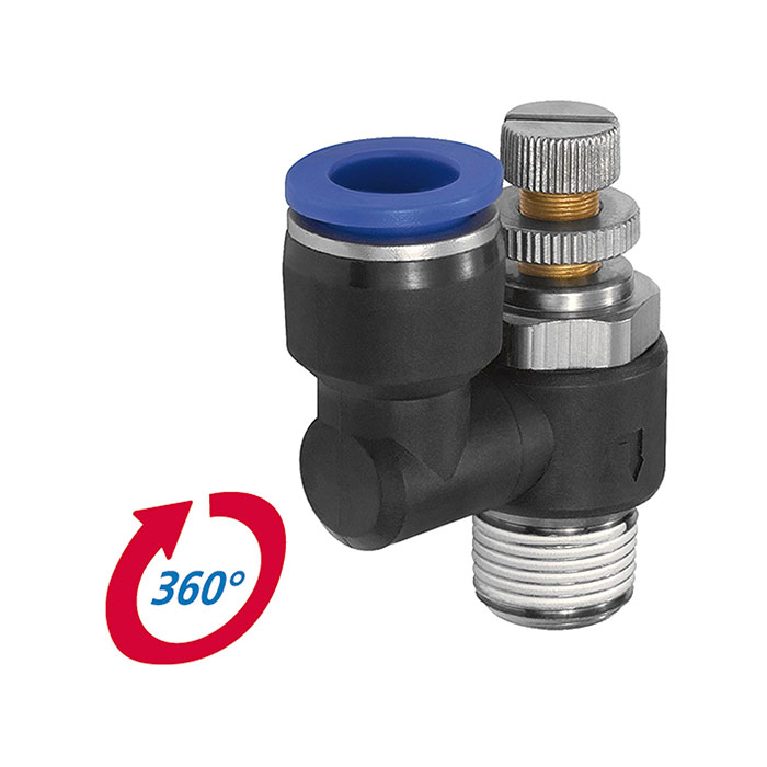 Throttle check valve »Blue Series«, Discharge throttle, R 3/8 o.